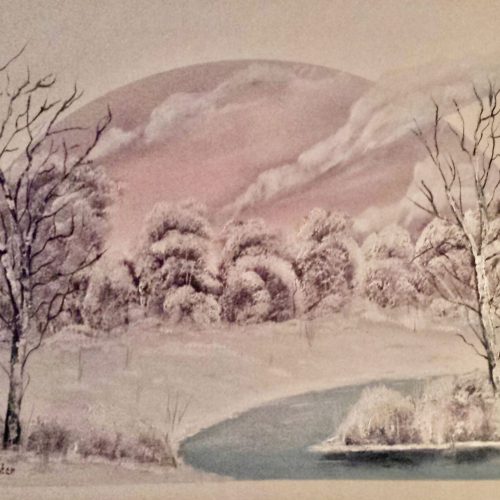 003-WINTERLANDSCHAP - 70X50CM NTK Naar Bob Ross
