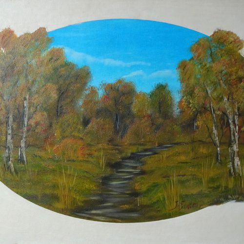 006 Herfst 40x60cm Olieverf € 75,00. Naar Bob Ross