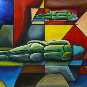 032-Naakt Contraspiegel Acryl 50x70cm € 200,00