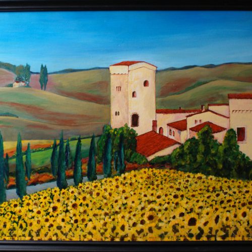 059-Toscane Zonnebloemen 70x50cm € 275,00