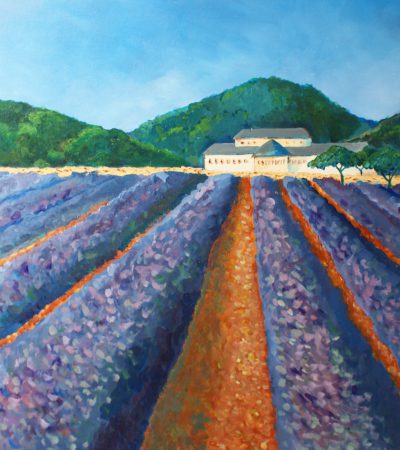 Frans Lavendelveld 80x60cm