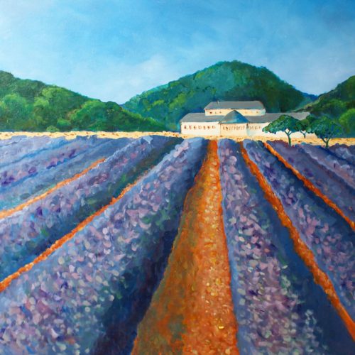 061- Frans Lavendelveld 80x60cm € 275,00