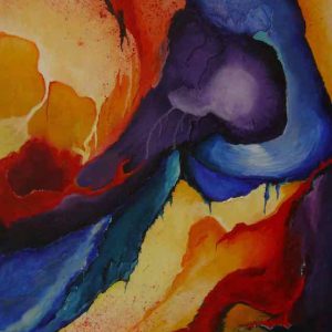 114-abstract eruptie 80x80cm € 245,00