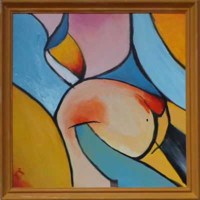 285 - Abstract 88 Acryl 40x40cm m lijst (2021)