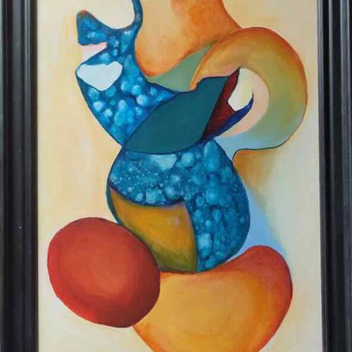 323 - Abstract 122 Acryl 50x70 € 350,00 met lijst