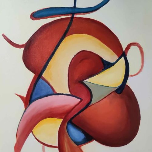 324 - Abstract 124 Acryl 50x70cm  € 300,00