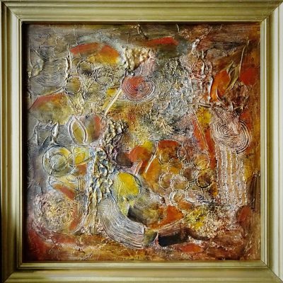 325 - Abstract 125 Acryl 50x50cm met lijst € 175,00