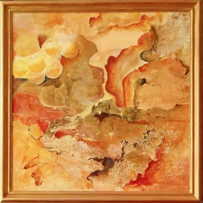 326 - Abstract 126 Acryl 50x50cm m.lijst € 175,00