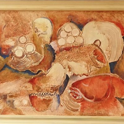 327 - Abstract 127 acryl 50x40cm m. lijst € 175,00