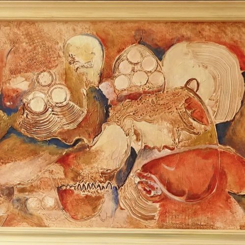 327 - Abstract 127 acryl 50x40cm m. lijst € 175,00