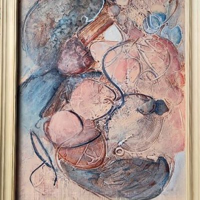 328-Abstract 127 acryl 4050cm m. lijst € 145,00