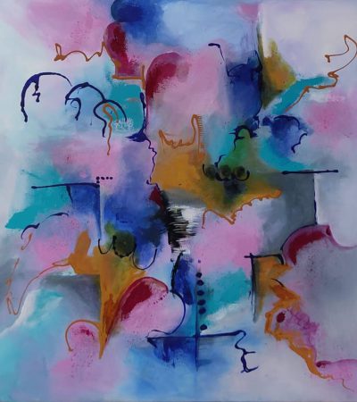 344-Abstract 144 Acryl 70x70cm € 300,00