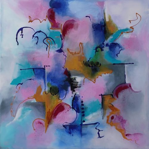 344a-Abstract 144a Acryl 70x70cm € 350,00