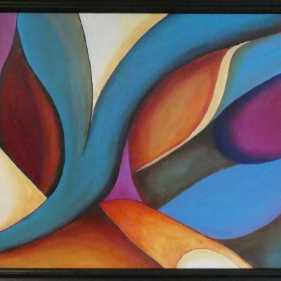 345-Abstract 145 70x50cm m.lijst € 175,00