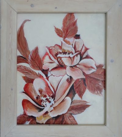262 - Bloemen Acryl op MDF 50x60cm